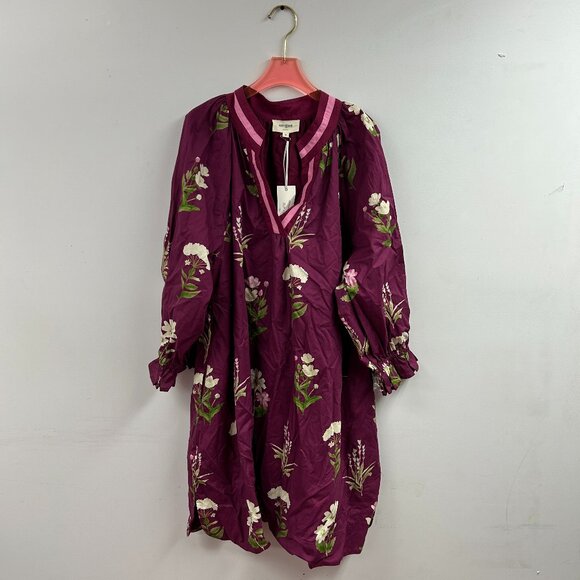 Floral Tunic Dress with Contrast Trim - WC5344 - Picture 1 of 2